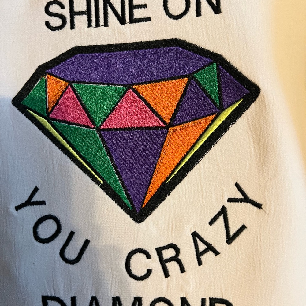 NWT Pink Floyd - shine on you crazy diamond !Embroidered Blouse/ /light jacket